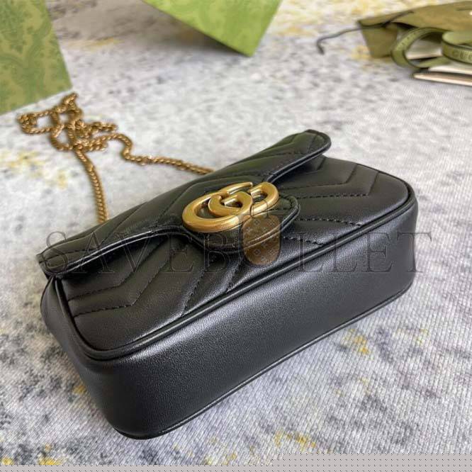 g*u*i marmont matelasse leather S*per mini bag 476433  (16.5*10*4.5cm)